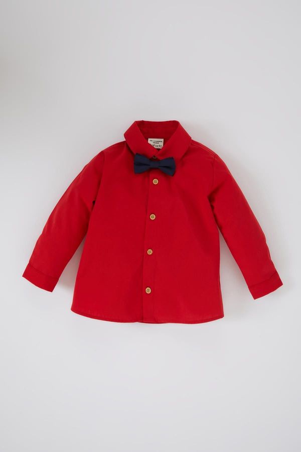 DEFACTO DEFACTO Baby Boy Red Long Sleeve Bow Tie 2-Piece Set