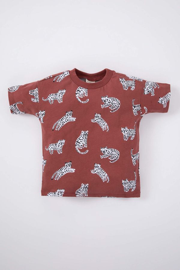 DEFACTO DEFACTO Baby Boy Regular Fit Animal Patterned Short Sleeve T-Shirt