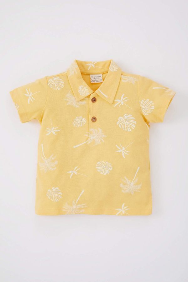 DEFACTO DEFACTO Baby Boy Regular Fit Tropical Patterned Pique Short Sleeved T-Shirt