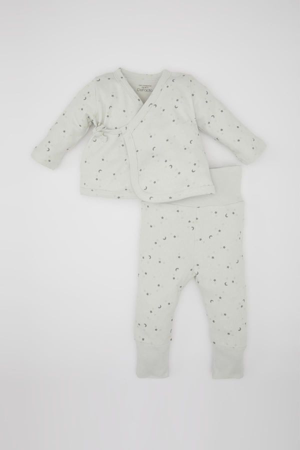 DEFACTO DEFACTO Baby Boy Star Patterned Long Sleeve Waffle 2-Piece Set