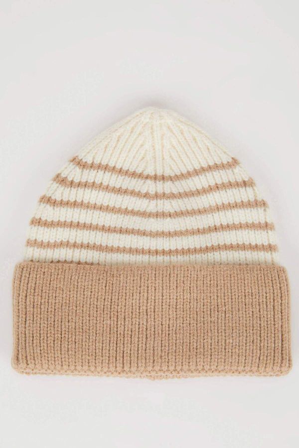 DEFACTO DEFACTO Baby Boy Striped Fleece Inside Knitwear Beret