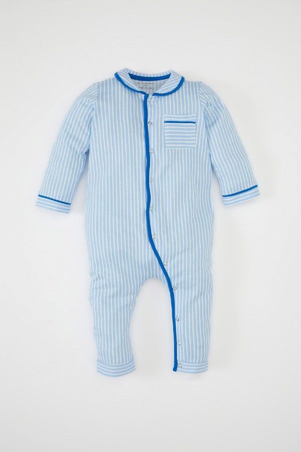 DEFACTO DEFACTO Baby Boy Striped Long Sleeve Cotton Jumpsuit Pajamas