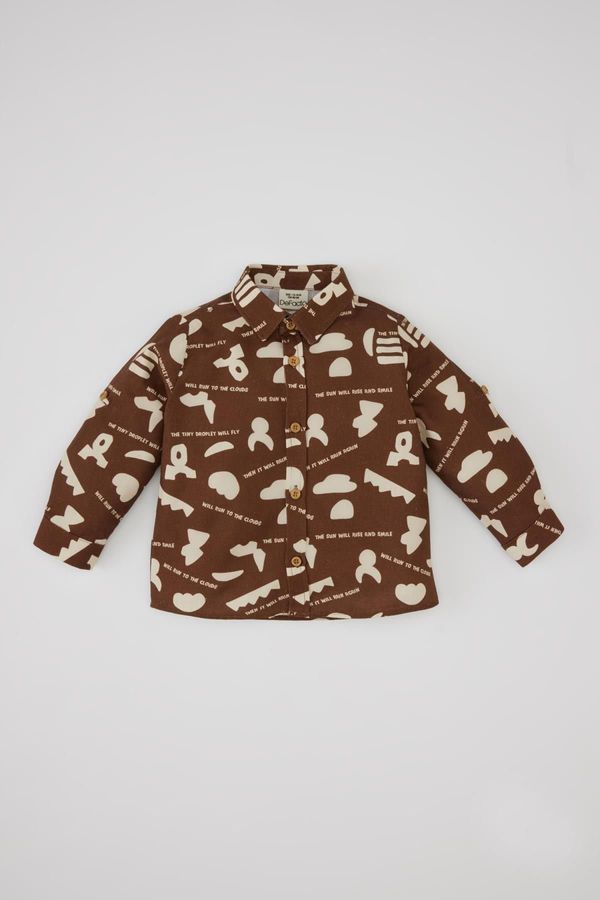 DEFACTO DEFACTO Baby Boy Twill Long Sleeve Patterned Shirt