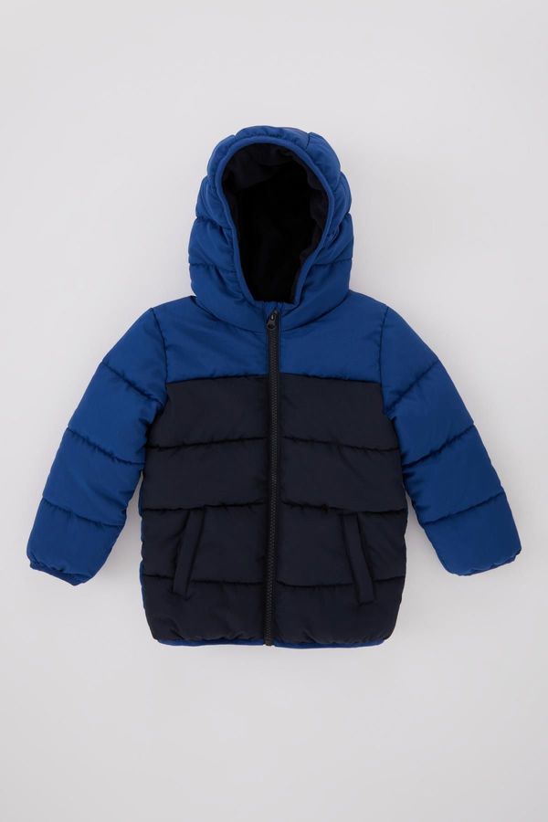 DEFACTO DEFACTO Baby Boy Water Repellent Fleece Lined Hooded Puffer Jacket