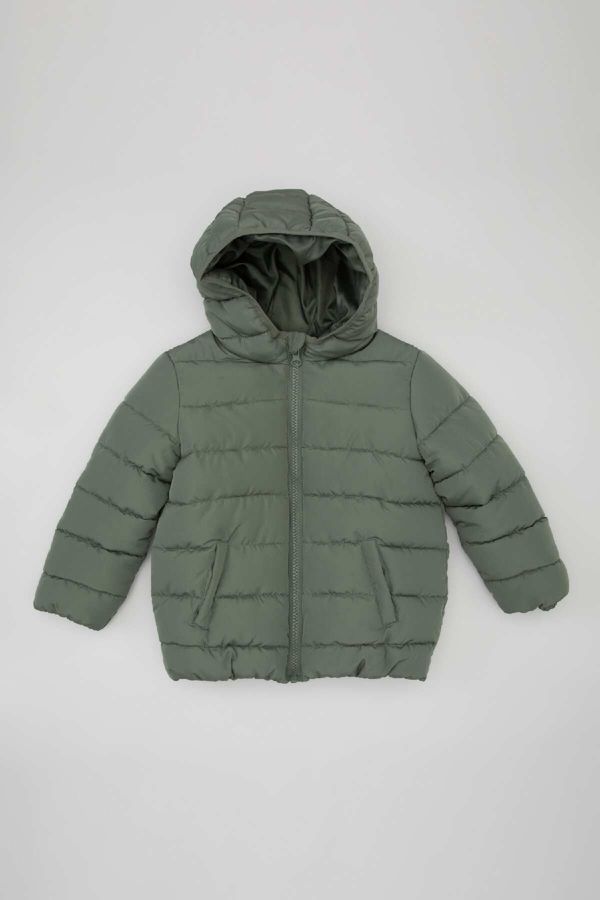 DEFACTO DEFACTO Baby Boy Water Repellent Hooded Zippered Pocket Puffer Jacket