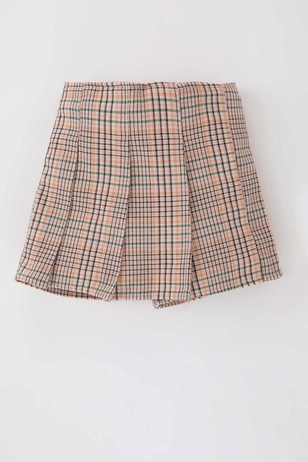 DEFACTO DEFACTO Baby Girl Checkered Pleated Flannel Skirt