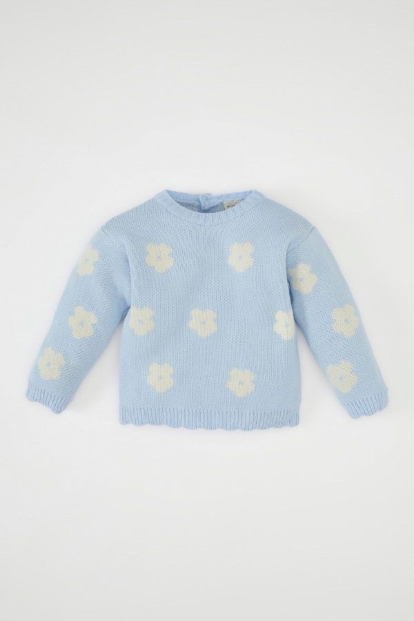 DEFACTO DEFACTO Baby Girl Crew Neck Floral Sweater