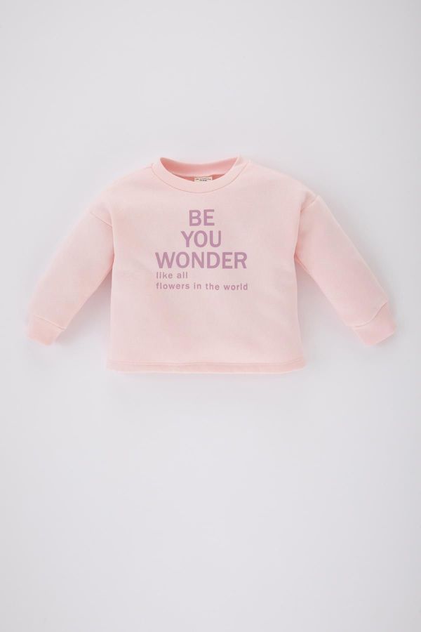 DEFACTO DEFACTO Baby Girl Crew Neck Printed Sweatshirt