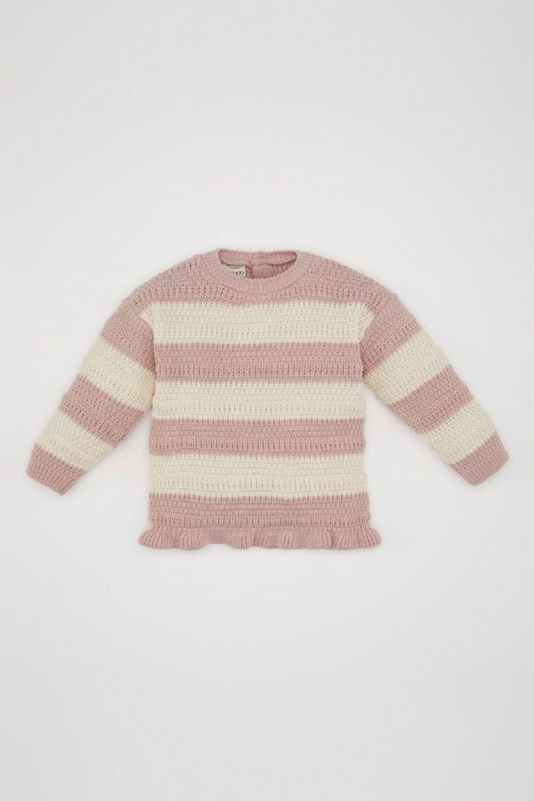 DEFACTO DEFACTO Baby Girl Crew Neck Striped Sweater