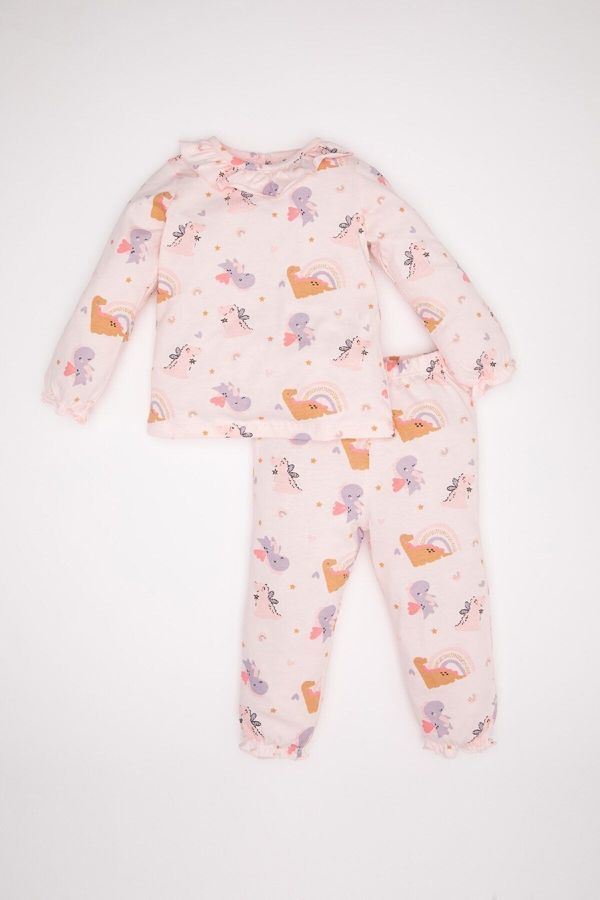 DEFACTO DEFACTO Baby Girl Dinosaur Patterned Long Sleeve Cotton Pajama Set