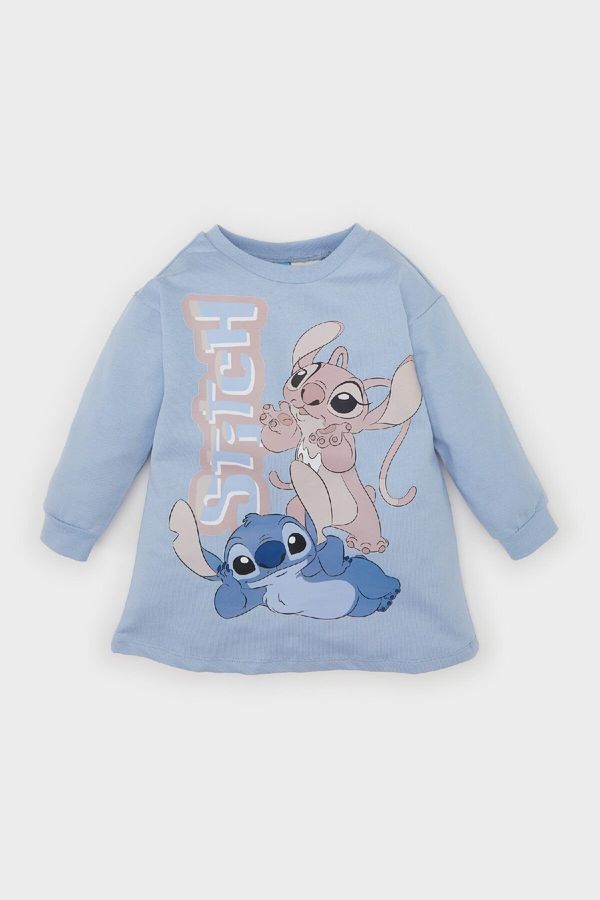 DEFACTO DEFACTO Baby Girl Disney Lilo & Stitch Crew Neck Long Sleeve Sweat Dress