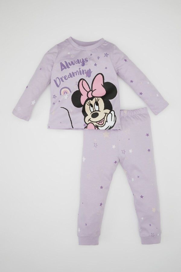 DEFACTO DEFACTO Baby Girl Disney Mickey & Minnie Long Sleeve Top Long Bottom Cotton Pajama Set