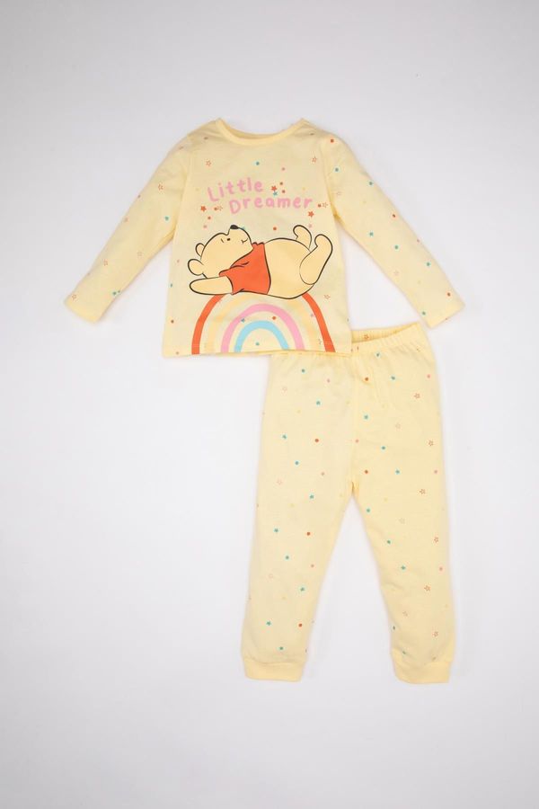 DEFACTO DEFACTO Baby Girl Disney Winnie The Pooh Long Sleeve Combed Cotton Pajama Set