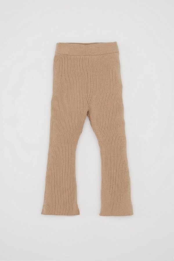 DEFACTO DEFACTO Baby Girl Flare Leg Corded Beige Knitwear Tights