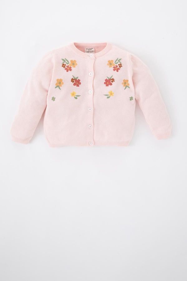 DEFACTO DEFACTO Baby Girl Floral Crew Neck Cardigan