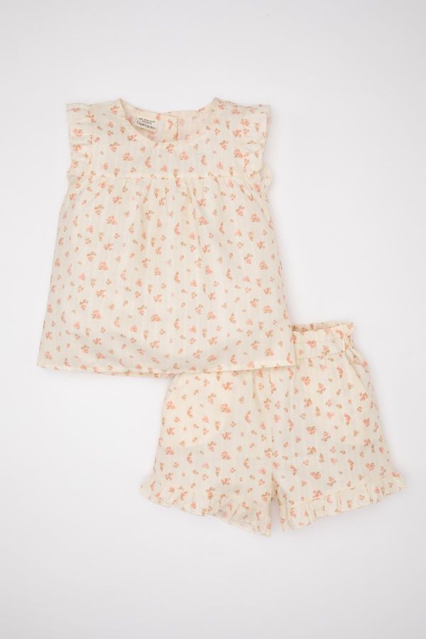 DEFACTO DEFACTO Baby Girl Floral Sleeveless T-Shirt Shorts 2-Piece Set