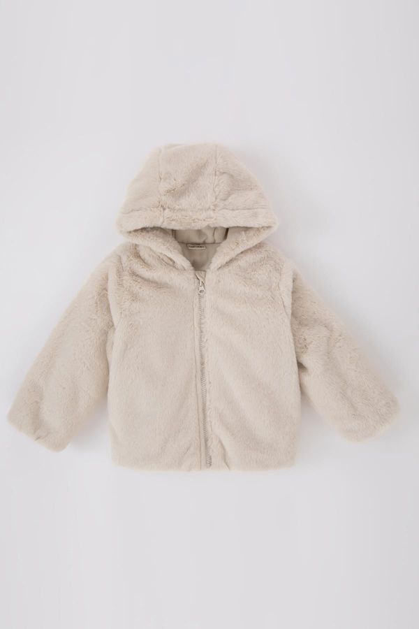 DEFACTO DEFACTO Baby Girl Hooded Plush Coat