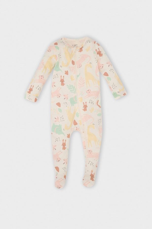 DEFACTO DEFACTO Baby Girl Newborn Safari Printed Jumpsuit