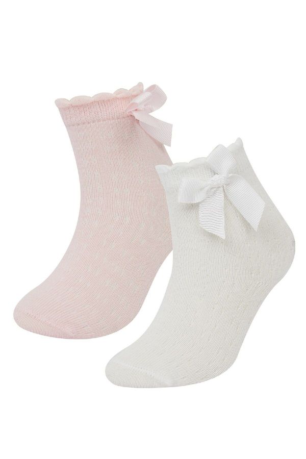 DEFACTO DEFACTO Baby Girl Non-Slip Sole 2-Pack Cotton Long Socks