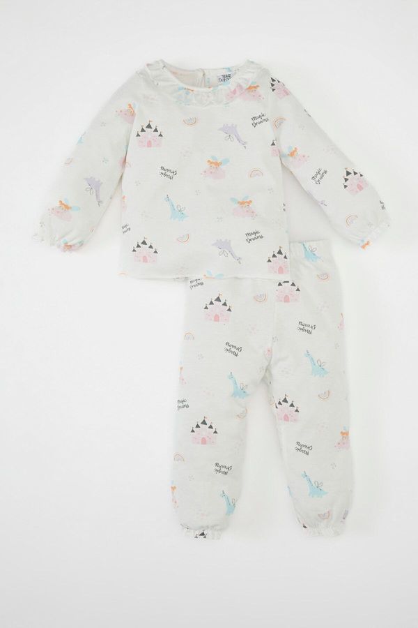 DEFACTO DEFACTO Baby Girl Patterned Long Sleeve Cotton Pajama Set