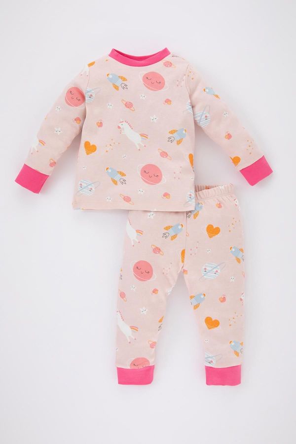 DEFACTO DEFACTO Baby Girl Patterned Long Sleeve Pajamas Set