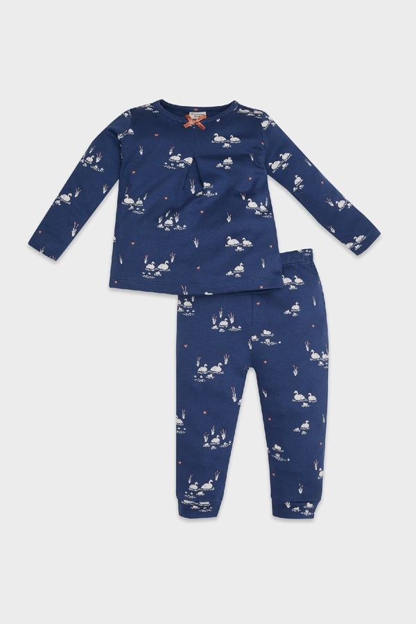 DEFACTO DEFACTO Baby Girl Patterned Long Sleeve Top Long Bottom Pajama Set