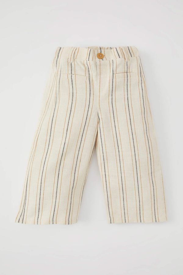 DEFACTO DEFACTO Baby Girl Regular Fit Wide Leg Striped Trousers