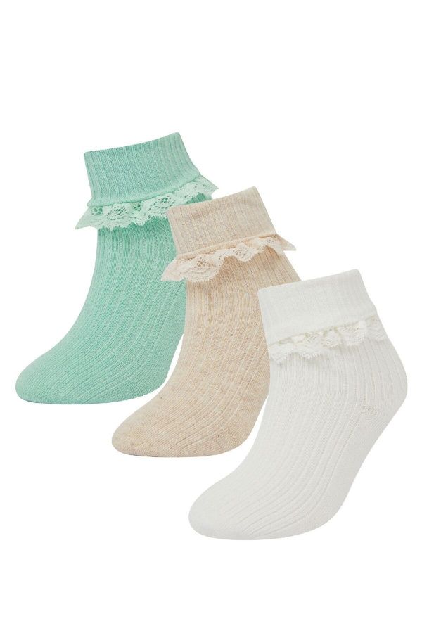 DEFACTO DEFACTO Baby Girl Seamless 3-Pack Cotton Long Socks