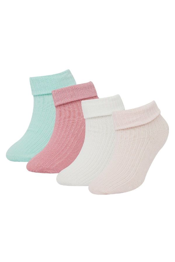 DEFACTO DEFACTO Baby Girl Seamless 4-Pack Cotton Long Socks