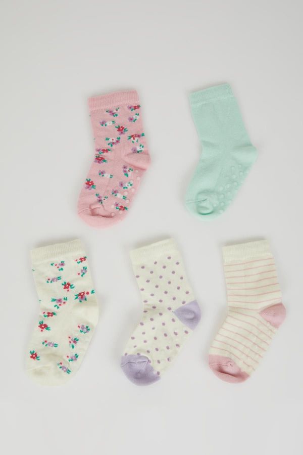 DEFACTO DEFACTO Baby Girl Seamless 5-Piece Cotton Long Socks