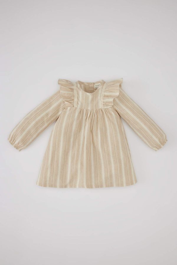 DEFACTO DEFACTO Baby Girl Striped Flared Poplin Dress