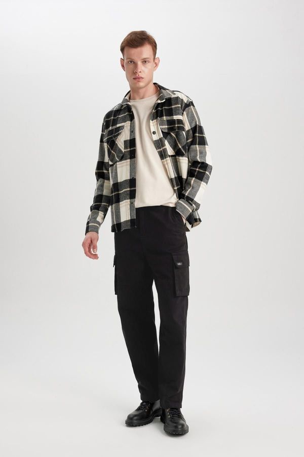 DEFACTO DEFACTO Baggy Fit Cargo Pocket Straight Leg Gabardine Trousers