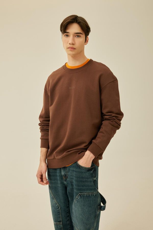 DEFACTO DEFACTO Boxy Fit Crew Neck Printed Sweatshirt