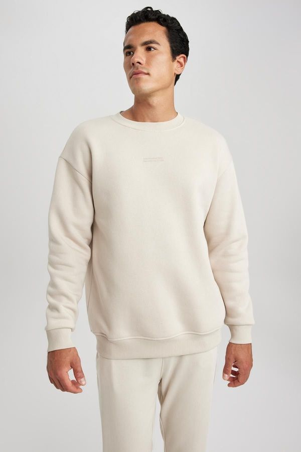 DEFACTO DEFACTO Boxy Fit Crew Neck Printed Sweatshirt