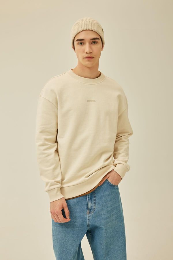 DEFACTO DEFACTO Boxy Fit Crew Neck Printed Sweatshirt