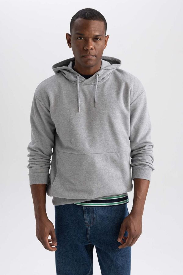 DEFACTO DEFACTO Boxy Fit Hooded Pique Sweatshirt