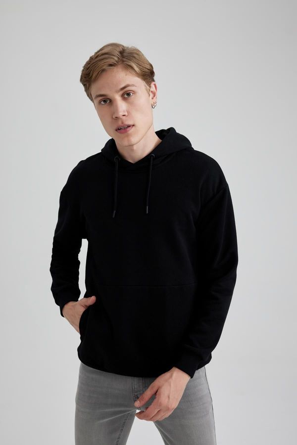 DEFACTO DEFACTO Boxy Fit Hooded Pique Sweatshirt