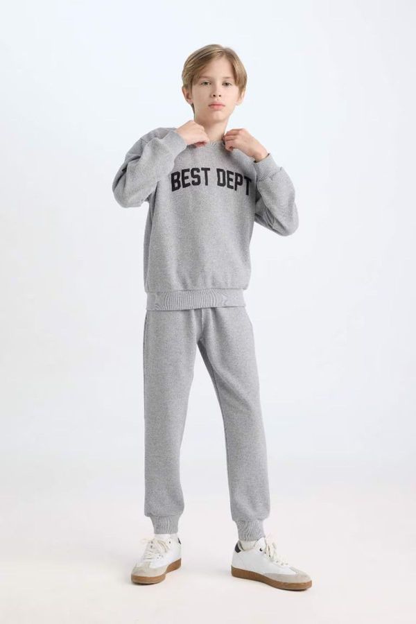 DEFACTO DEFACTO Boy 2-Piece Set Crew Neck Printed Sweatshirt Sweatpants