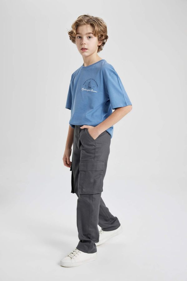 DEFACTO DEFACTO Boy Cargo Fit Standard Leg Twill Trousers