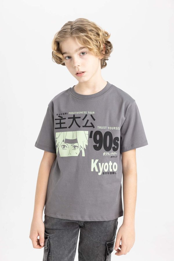 DEFACTO DEFACTO Boy Crew Neck Printed Short Sleeve T-Shirt