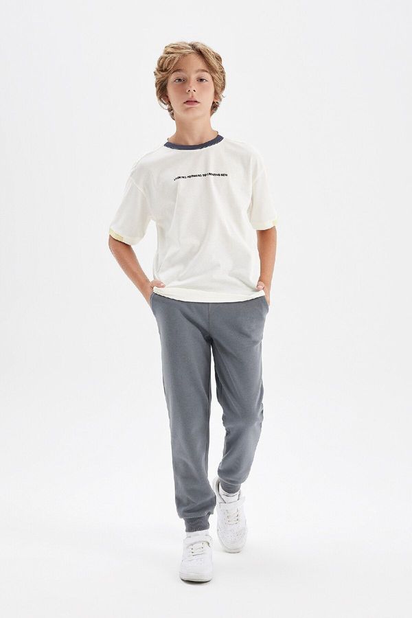 DEFACTO DEFACTO Boy Gray School Tracksuit Bottoms