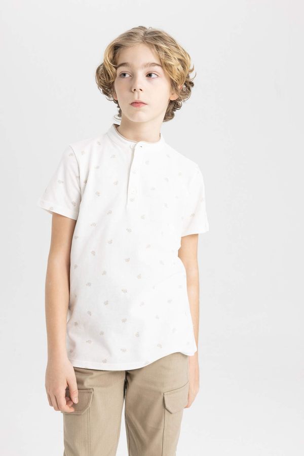DEFACTO DEFACTO Boy High Collar Pique Short Sleeve Polo T-Shirt