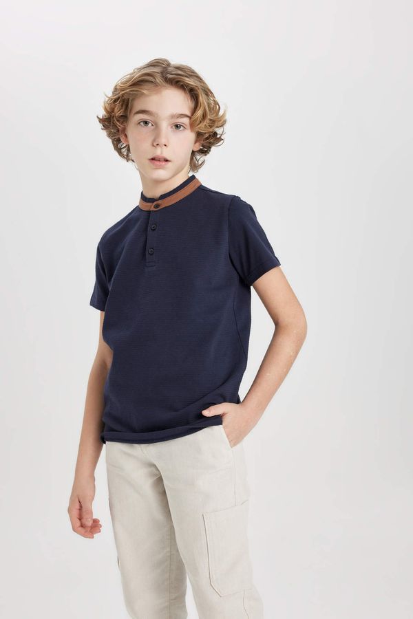 DEFACTO DEFACTO Boy High Collar Short Sleeve Polo T-Shirt