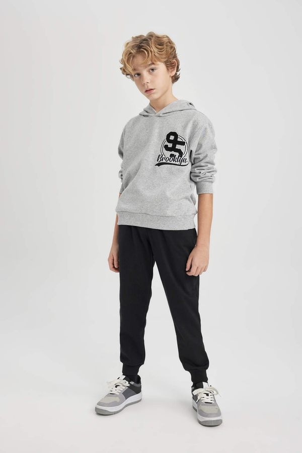 DEFACTO DEFACTO Boy Hooded Printed Sweatshirt Sweatpants 2 Piece Set