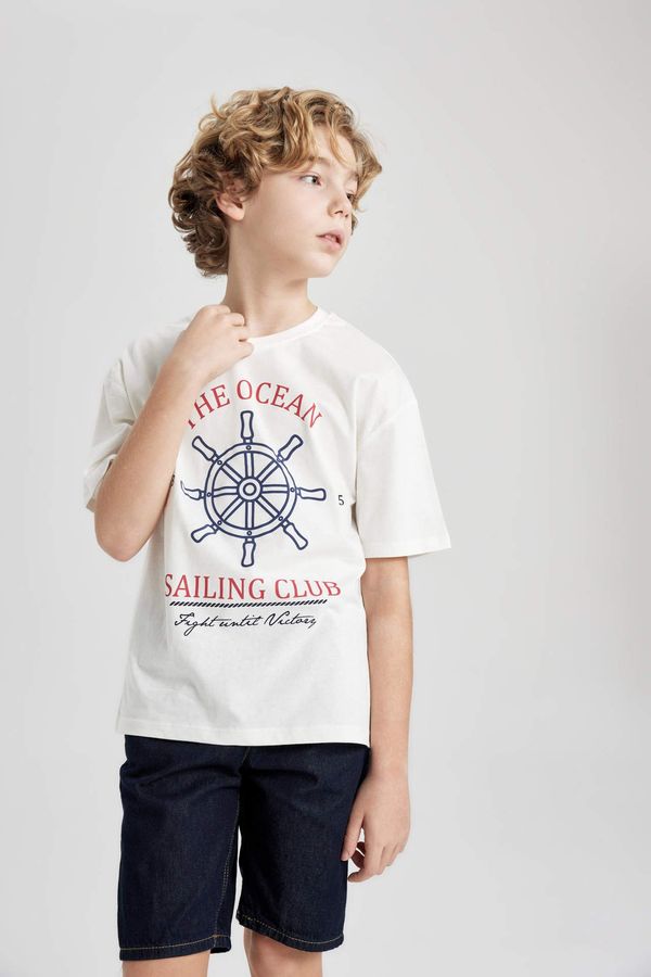 DEFACTO DEFACTO Boy Oversize Fit Crew Neck Printed T-Shirt