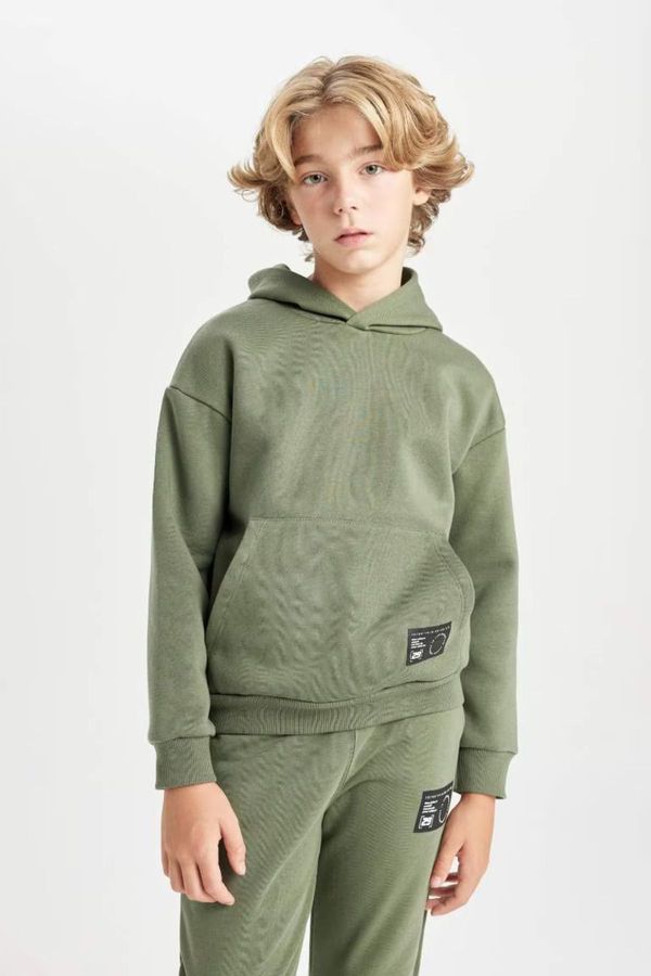 DEFACTO DEFACTO Boy Oversize Fit Hooded Thick School Sweatshirt