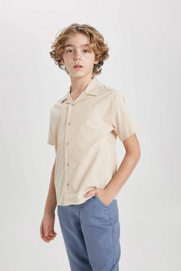 DEFACTO DEFACTO Boy Oversize Fit Polo Neck Waffle Shirt