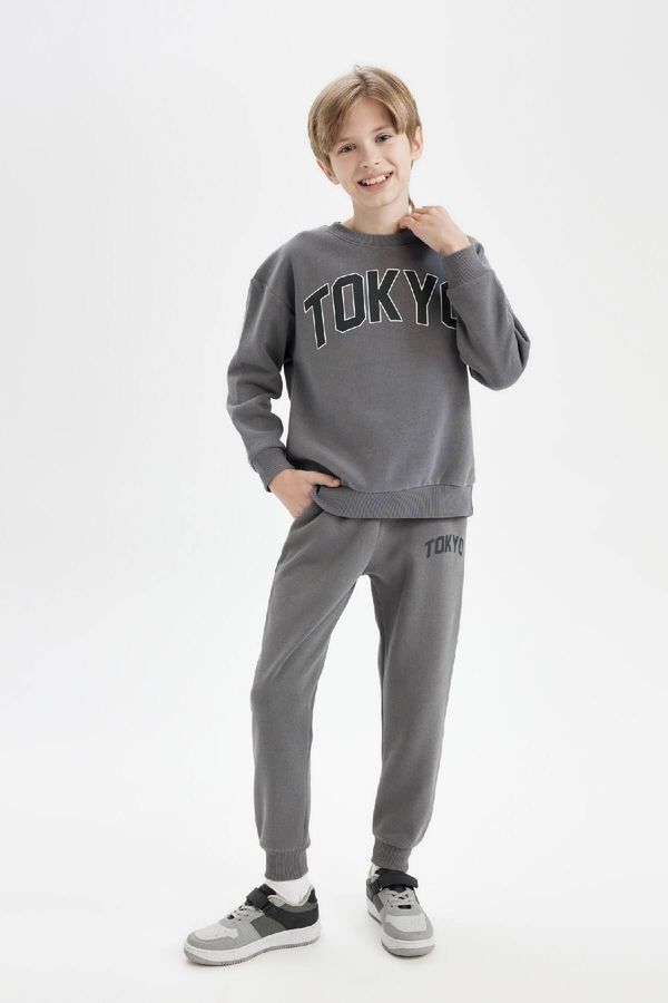 DEFACTO DEFACTO Boy Printed Elastic Waist Leg Pocket Jogger School Sweatpants