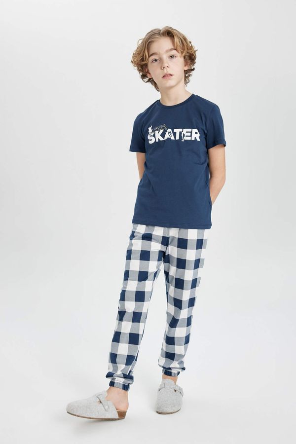DEFACTO DEFACTO Boy Printed Short Sleeve 2 Piece Pajama Set