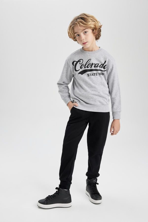 DEFACTO DEFACTO Boy Printed Sweatshirt Tracksuit Bottom 2-Piece Set